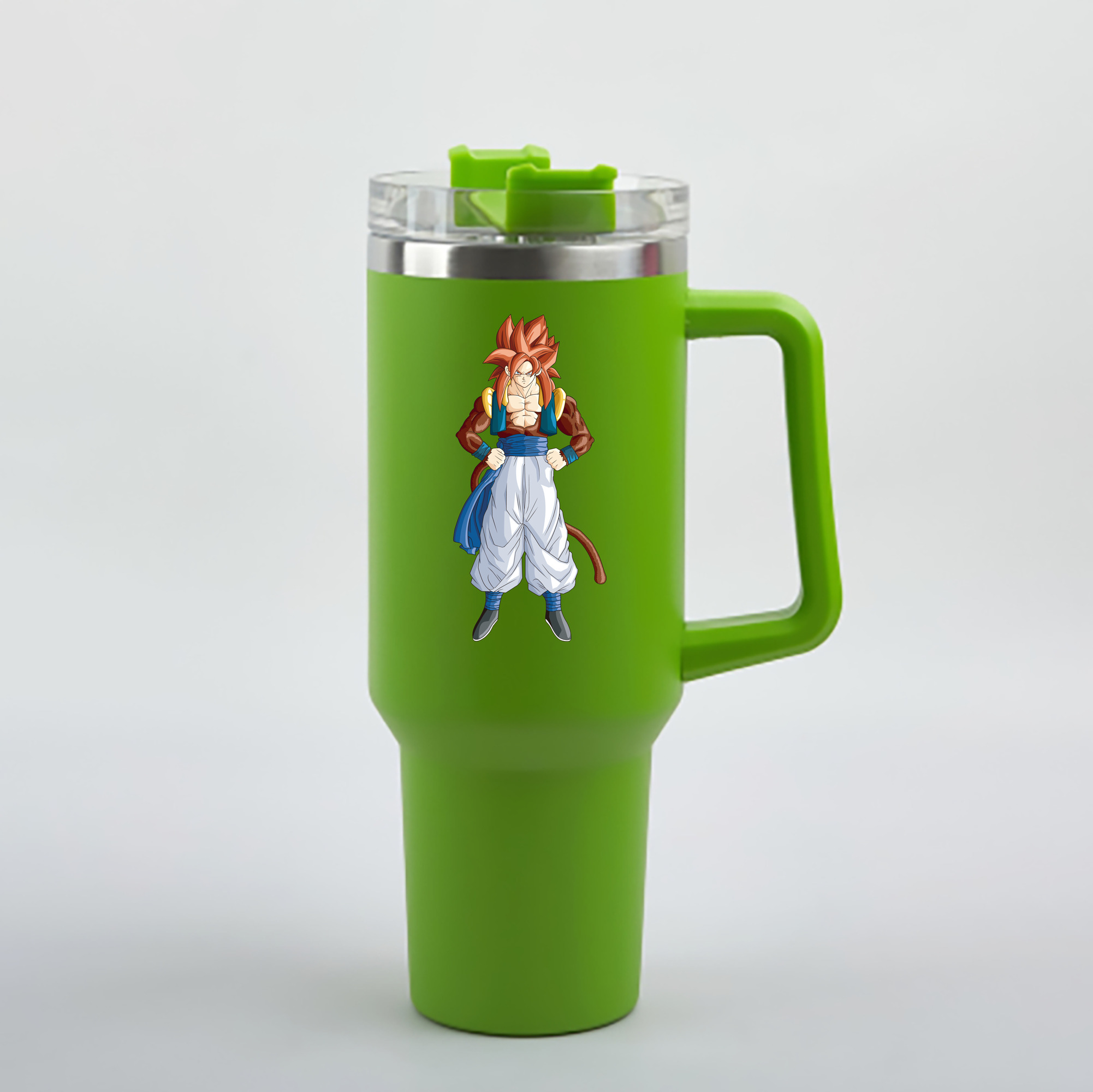 （画像用） ドラゴンボール 孫悟空（そん ごくう）Son Goku カカロット DRAGON BALL Kakarotto 1200mL車用タンブラー - クリスタルステッカー（プラスチックストロー付き）